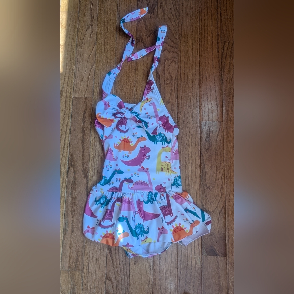 Amazon Kids Swim One Piece - Multicolor Dinosaur Print
